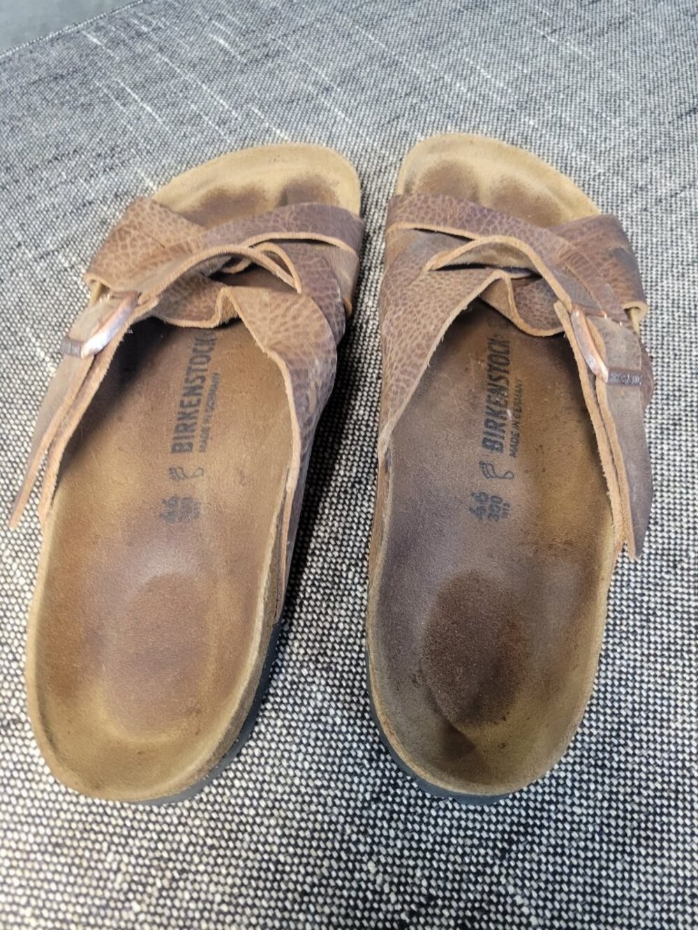 Birkenstock Brown Leather Strappy Sandals Men's 13/13.5 EU 46 Made in Germany - Picture 8 of 10